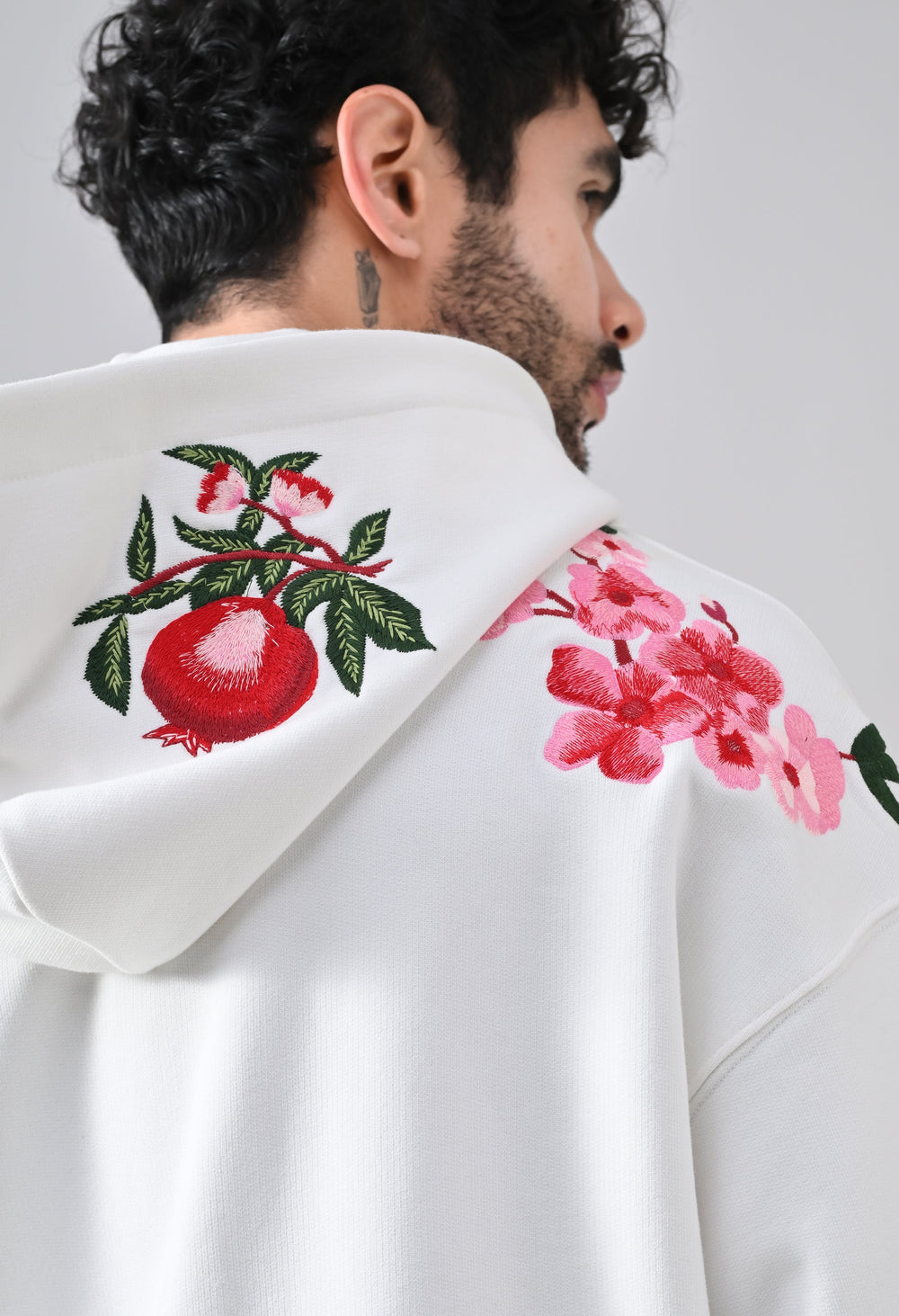 Pom Drip Hoodie White