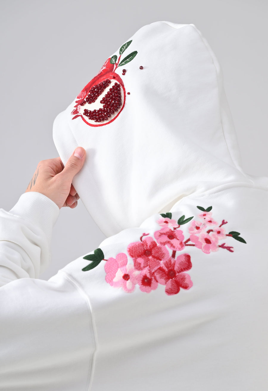 Pom Drip Hoodie White, photo 2