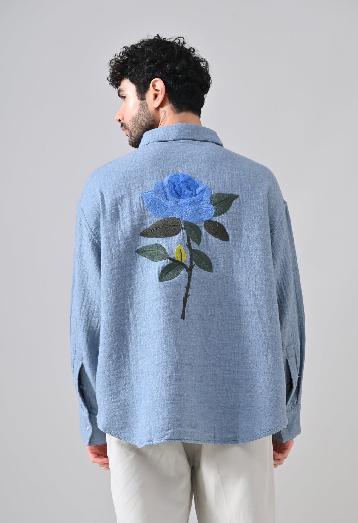 Indigo Rose Shirt [OVERSIZED FIT]