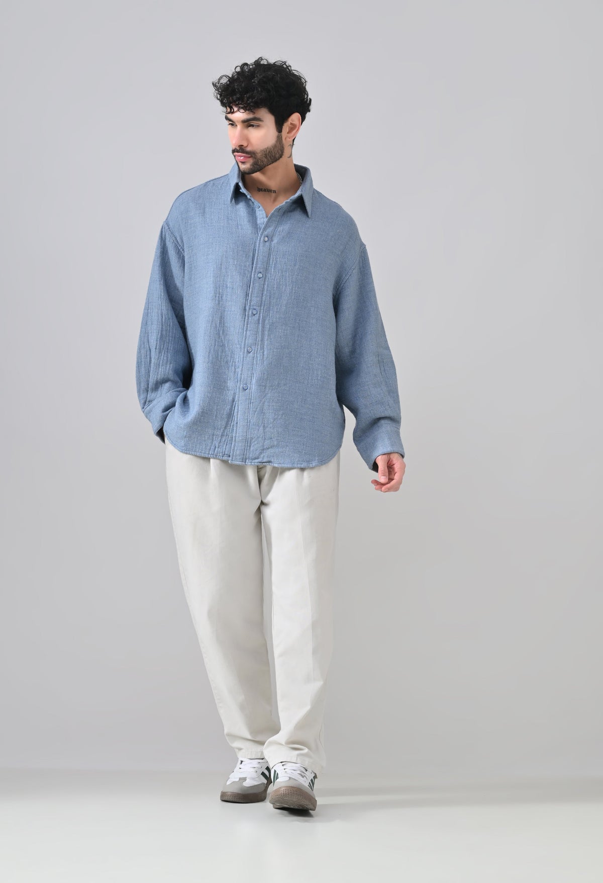 Indigo Rose Shirt [OVERSIZED FIT]