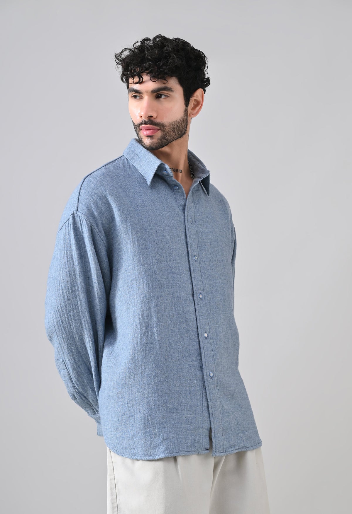 Indigo Rose Shirt [OVERSIZED FIT]