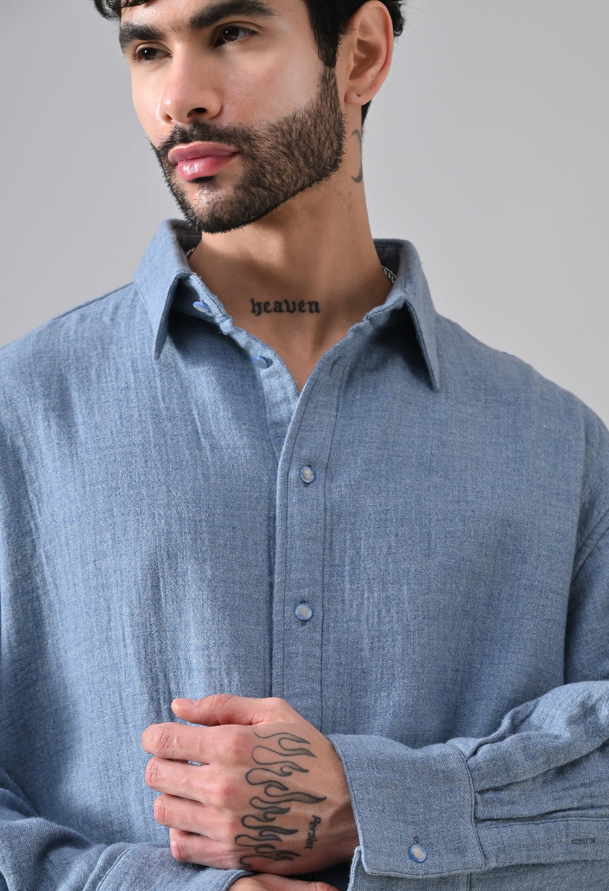 Indigo Rose Shirt [OVERSIZED FIT]