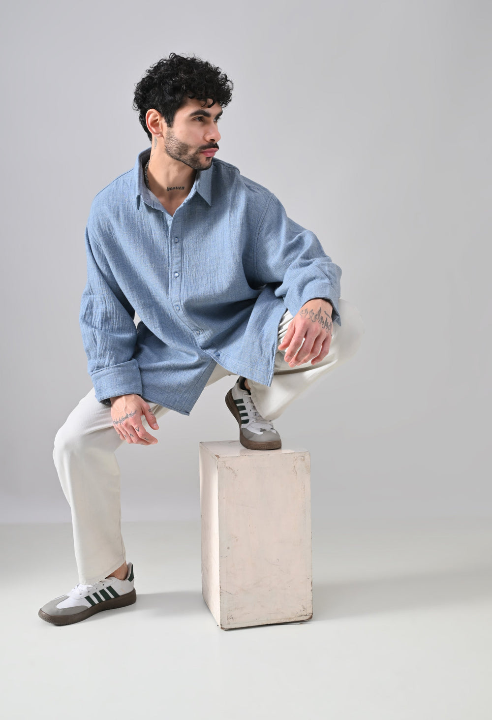 Indigo Rose Shirt [OVERSIZED FIT]