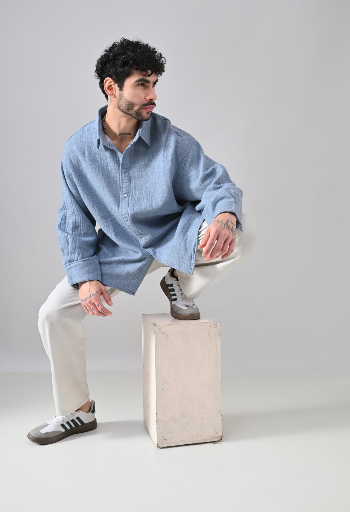 Indigo Rose Shirt [OVERSIZED FIT]