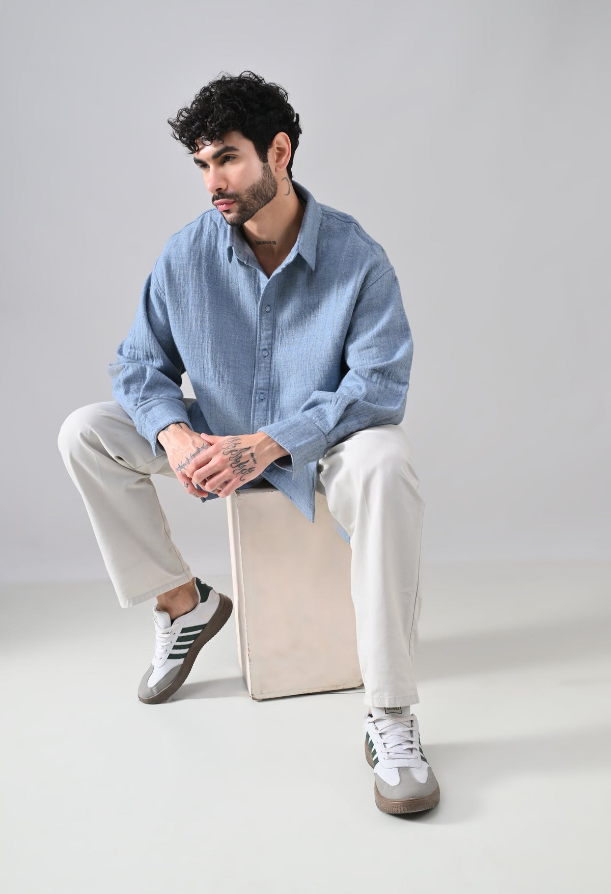 Indigo Rose Shirt [OVERSIZED FIT]