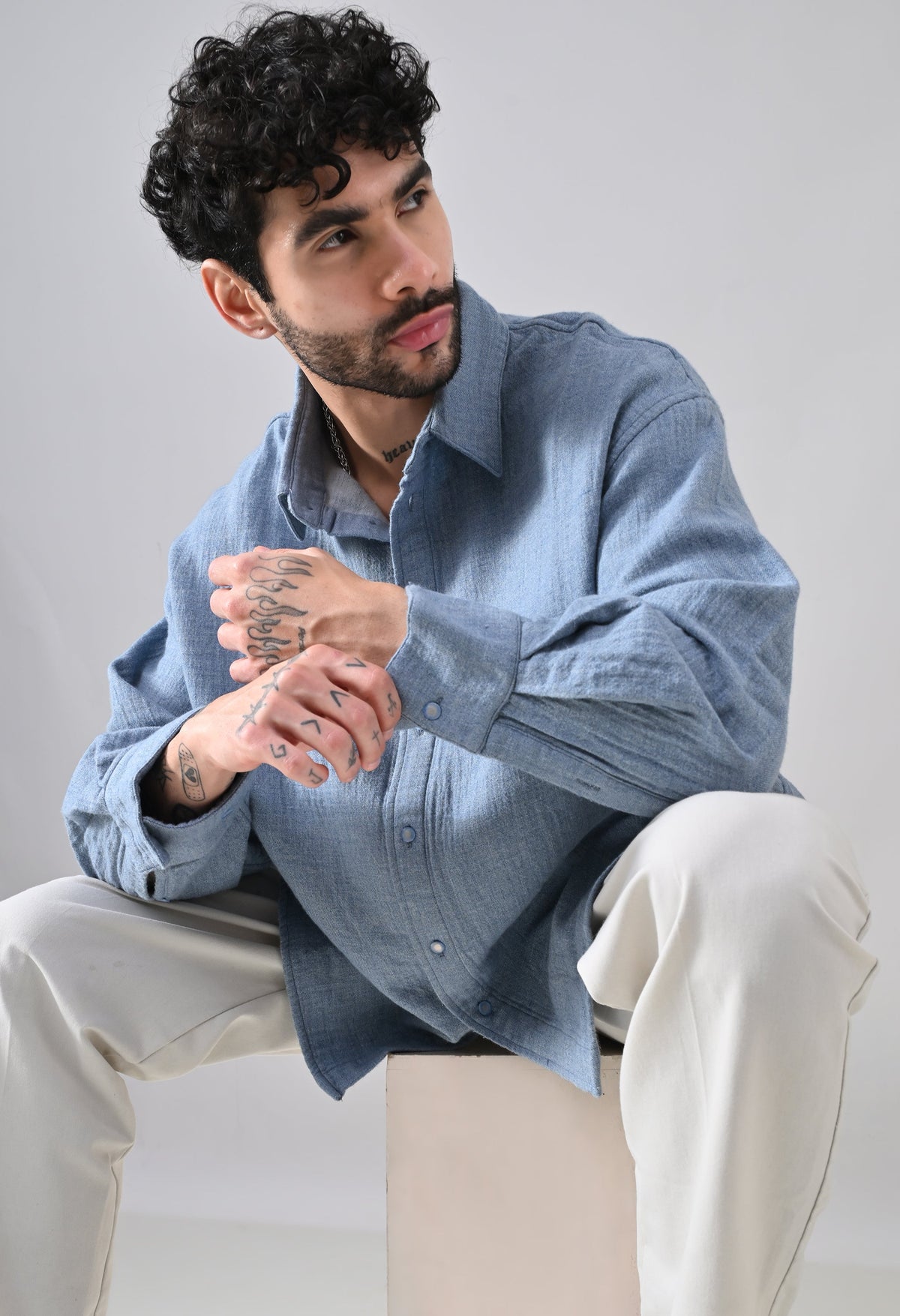 Indigo Rose Shirt [OVERSIZED FIT]