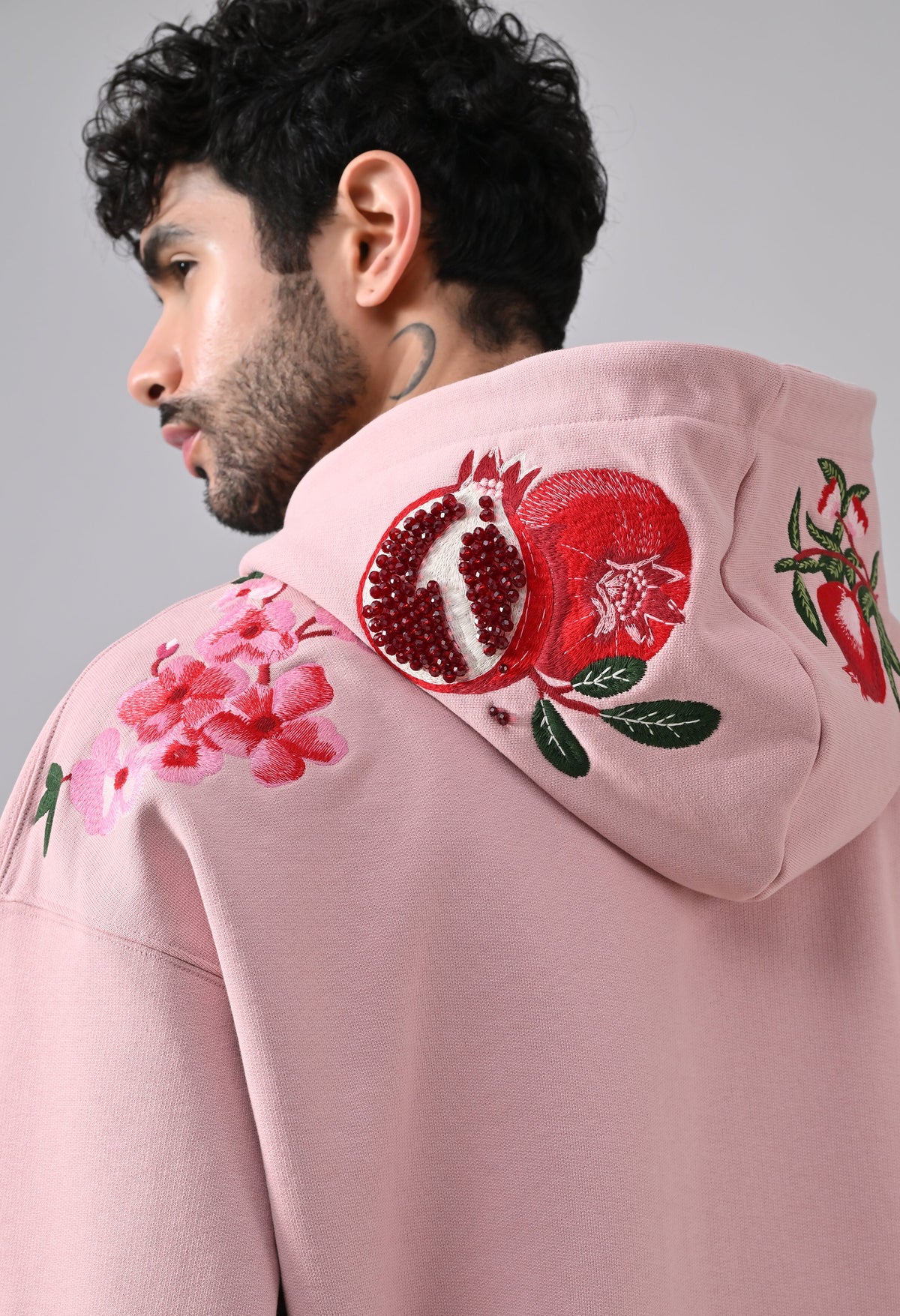 Pom Drip Hoodie Pink
