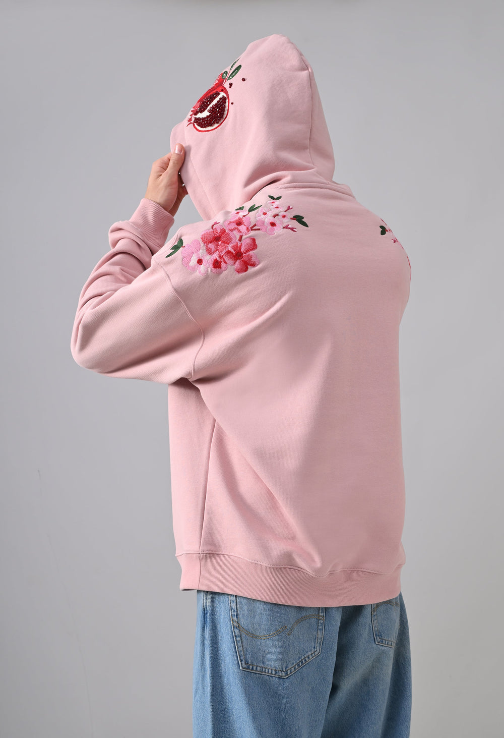 Pom Drip Hoodie Pink