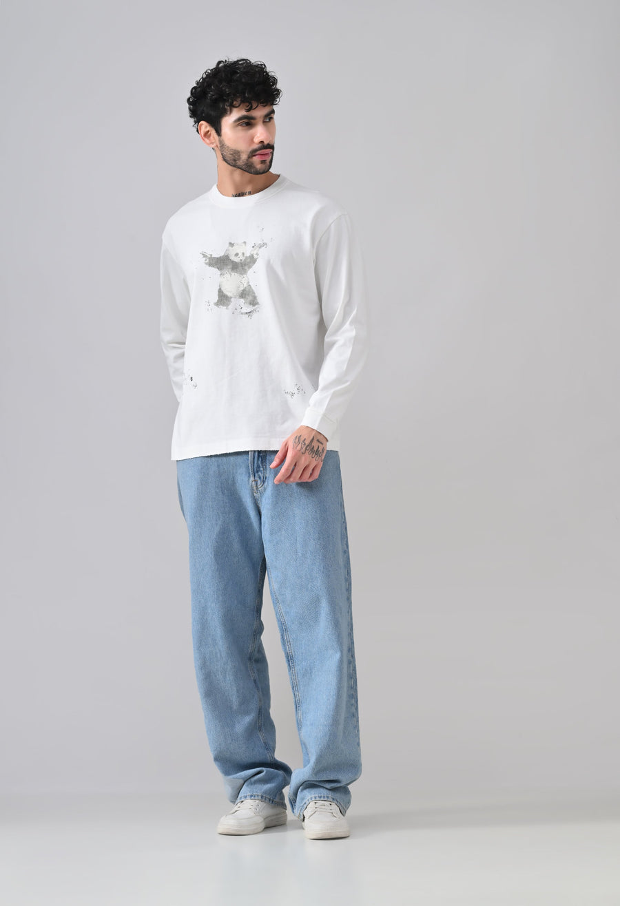 Inglorious Panda Longsleeve T-shirt White, photo 4