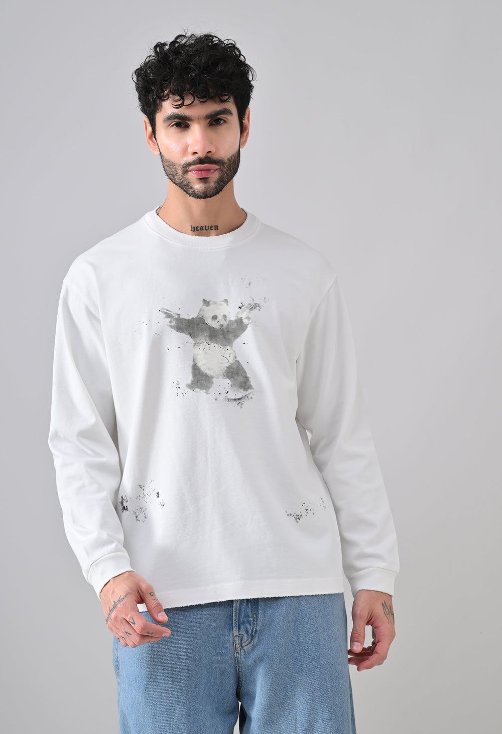 Inglorious Panda Longsleeve T-shirt White
