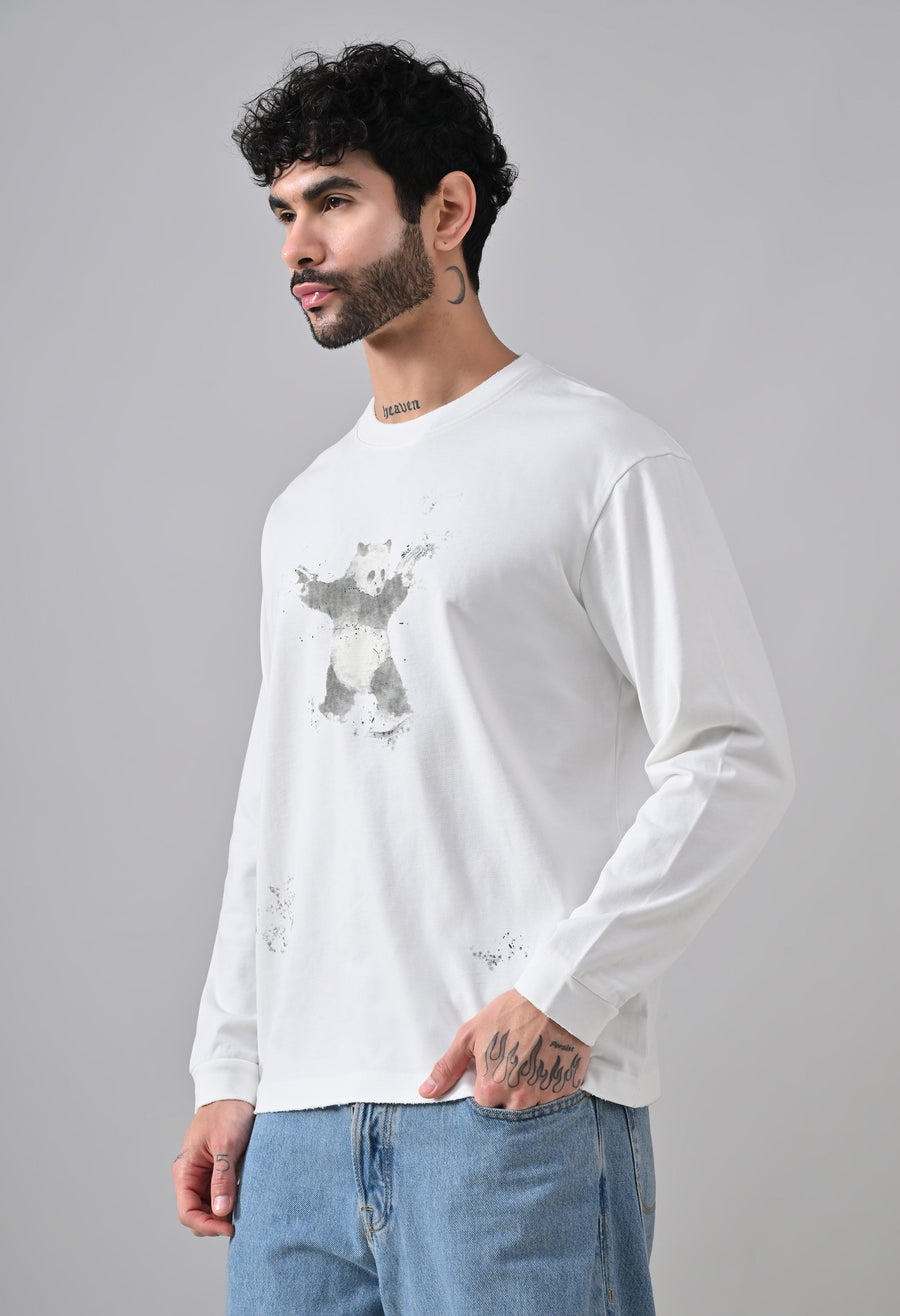 Inglorious Panda Longsleeve T-shirt White, photo 5