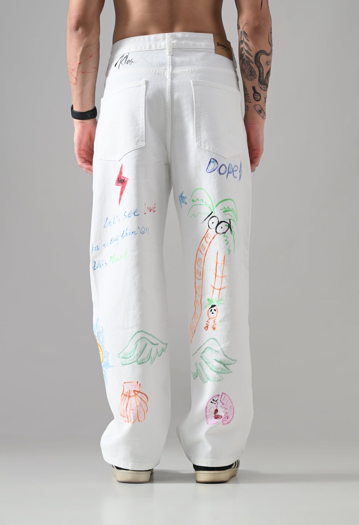 Scribble Theory Jeans-Canvas White