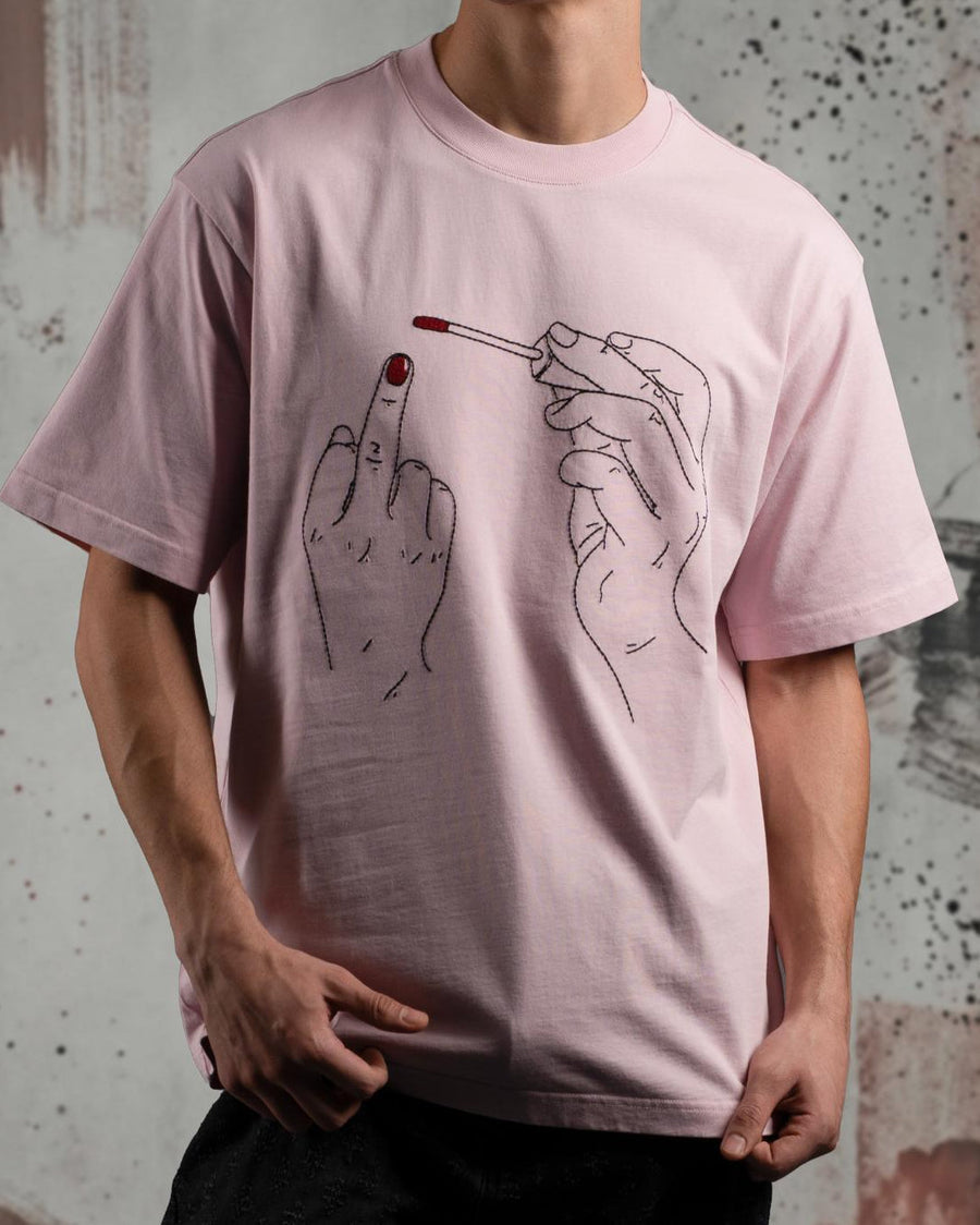 "The Gesture" T-Shirt -Pink Static