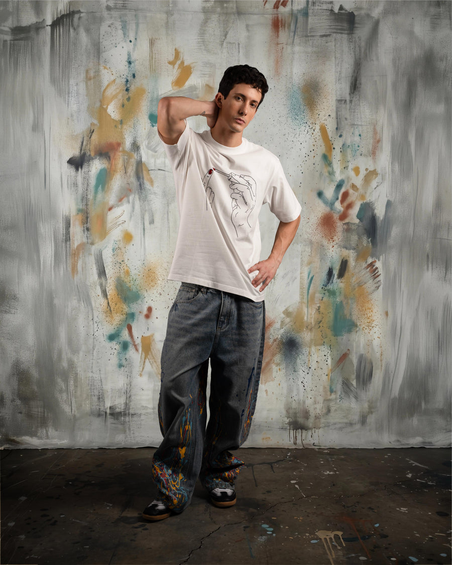 "The Gesture" T-Shirt -Raw White, photo 5